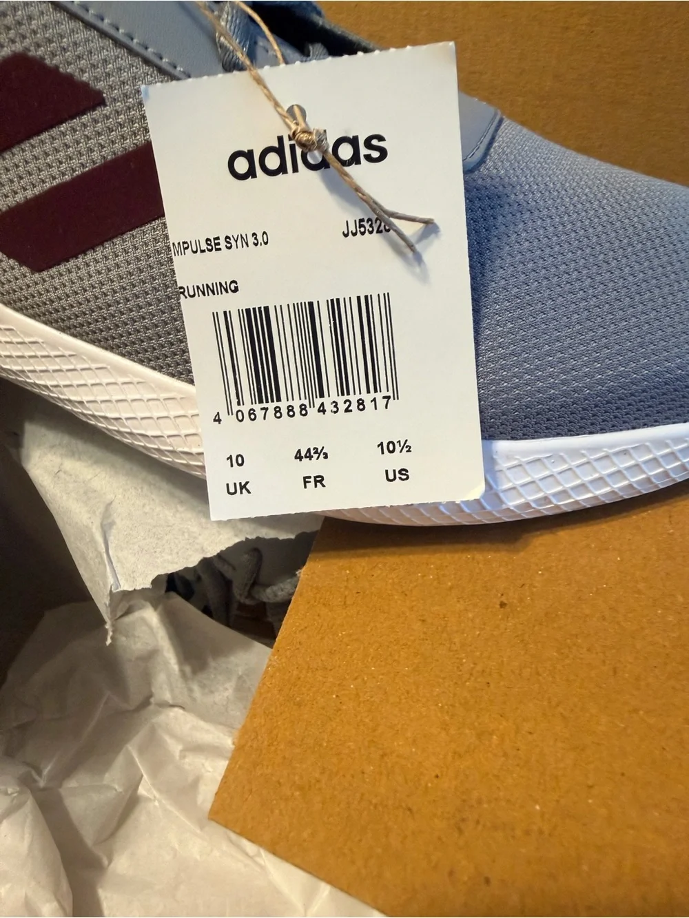 adidas Light Gray Sneakers with Burgundy Three-Stripes